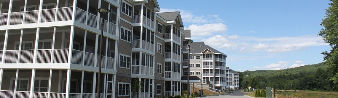 outside view of Covenant Senior Living of Keene apartments with balconies